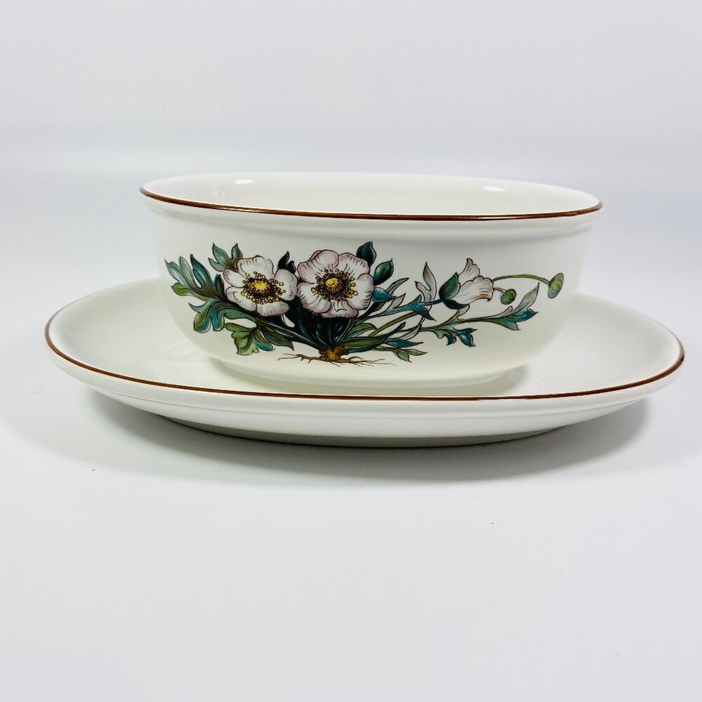 Villeroy & Boch Botanica Ranunculus Glacialis Oval Bowl with Attached Plate